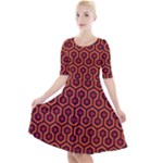 halloween hotel carpet Quarter Sleeve A-Line Dress