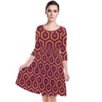 halloween hotel carpet Quarter Sleeve Waist Band Dress