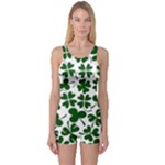 Lucky Clover Shamrock One Piece Boyleg Swimsuit