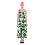 Lucky Clover Shamrock Sleeveless Maxi Dress