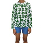 Lucky Clover Shamrock Kids  Long Sleeve Swimwear