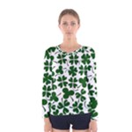 Lucky Clover Shamrock Women s Long Sleeve Tee