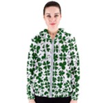 Lucky Clover Shamrock Women s Zipper Hoodie