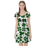 Lucky Clover Shamrock Short Sleeve Skater Dress