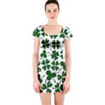 Lucky Clover Shamrock Short Sleeve Bodycon Dress