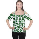 Lucky Clover Shamrock Cutout Shoulder Tee