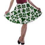 Lucky Clover Shamrock A-line Skater Skirt