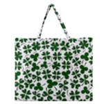 Lucky Clover Shamrock Zipper Large Tote Bag