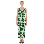 Lucky Clover Shamrock Fitted Maxi Dress