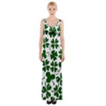 Lucky Clover Shamrock Maxi Thigh Split Dress