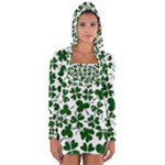 Lucky Clover Shamrock Long Sleeve Hooded T-shirt