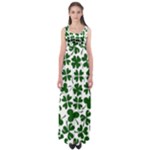 Lucky Clover Shamrock Empire Waist Maxi Dress