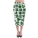 Lucky Clover Shamrock Midi Pencil Skirt