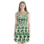 Lucky Clover Shamrock Split Back Mini Dress 