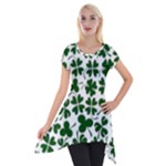 Lucky Clover Shamrock Short Sleeve Side Drop Tunic