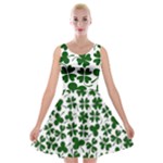 Lucky Clover Shamrock Velvet Skater Dress