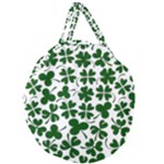 Lucky Clover Shamrock Giant Round Zipper Tote