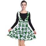 Lucky Clover Shamrock Plunge Pinafore Dress