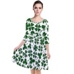 Lucky Clover Shamrock Quarter Sleeve Waist Band Dress