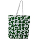 Lucky Clover Shamrock Full Print Rope Handle Tote (Large)