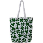 Lucky Clover Shamrock Full Print Rope Handle Tote (Small)