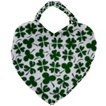 Lucky Clover Shamrock Giant Heart Shaped Tote