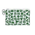 Lucky Clover Shamrock Canvas Cosmetic Bag (Medium)