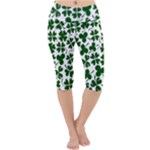 Lucky Clover Shamrock Lightweight Velour Cropped Yoga Leggings