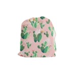 Pink Cactus flower Drawstring Pouch (Medium)