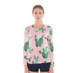 Pink Cactus flower Women s Long Sleeve Tee