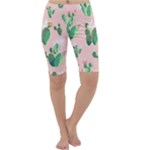 Pink Cactus flower Cropped Leggings 