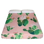 Pink Cactus flower Fitted Sheet (California King Size)