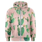 Pink Cactus flower Men s Zipper Hoodie