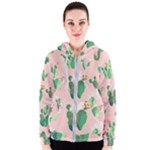 Pink Cactus flower Women s Zipper Hoodie