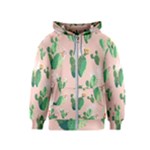 Pink Cactus flower Kids  Zipper Hoodie