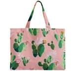 Pink Cactus flower Zipper Mini Tote Bag