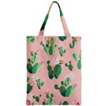 Pink Cactus flower Zipper Classic Tote Bag