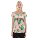 Pink Cactus flower Cap Sleeve Top