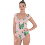 Pink Cactus flower Short Sleeve Leotard 