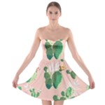 Pink Cactus flower Strapless Bra Top Dress