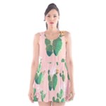 Pink Cactus flower Scoop Neck Skater Dress