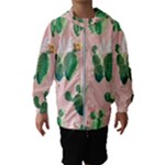 Pink Cactus flower Hooded Windbreaker (Kids)