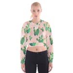 Pink Cactus flower Cropped Sweatshirt