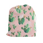 Pink Cactus flower Drawstring Pouch (XXL)