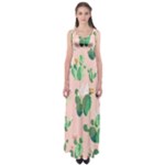 Pink Cactus flower Empire Waist Maxi Dress