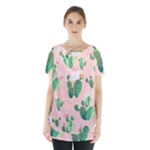 Pink Cactus flower Skirt Hem Sports Top