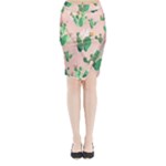 Pink Cactus flower Midi Wrap Pencil Skirt