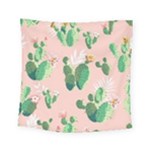 Pink Cactus flower Square Tapestry (Small)