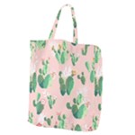 Pink Cactus flower Giant Grocery Tote