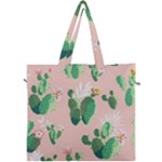 Pink Cactus flower Canvas Travel Bag